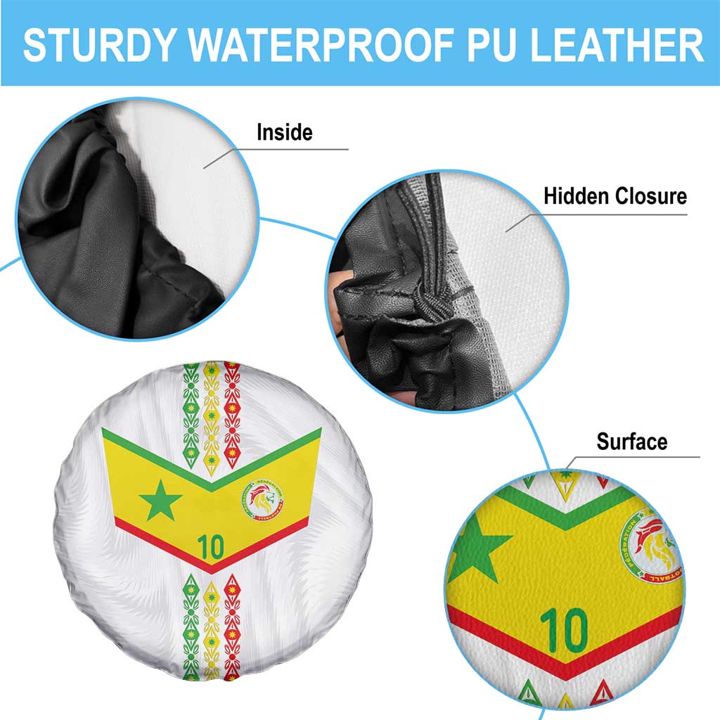 Custom Senegal Football Spare Tire Cover Tricolor Traditional Patterns Sporty Style LT03