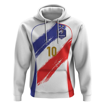 Custom France Foorball Hoodie Les Bleus Tricolor Brush Style LT03