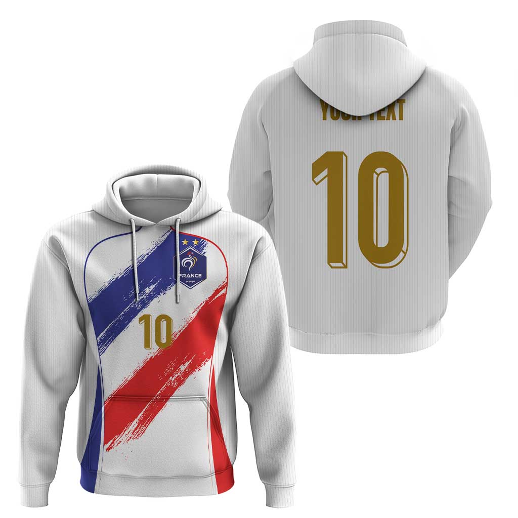 Custom France Foorball Hoodie Les Bleus Tricolor Brush Style LT03