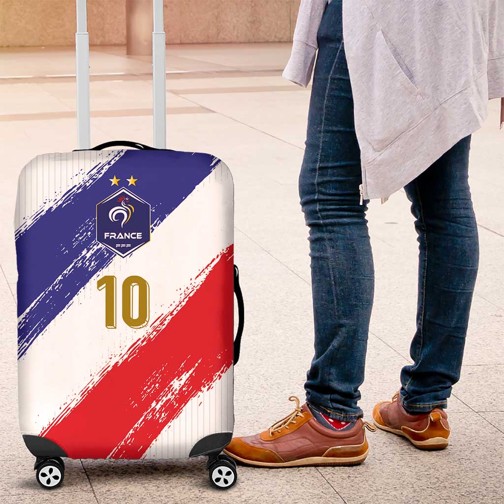 Custom France Foorball Luggage Cover Les Bleus Tricolor Brush Style LT03