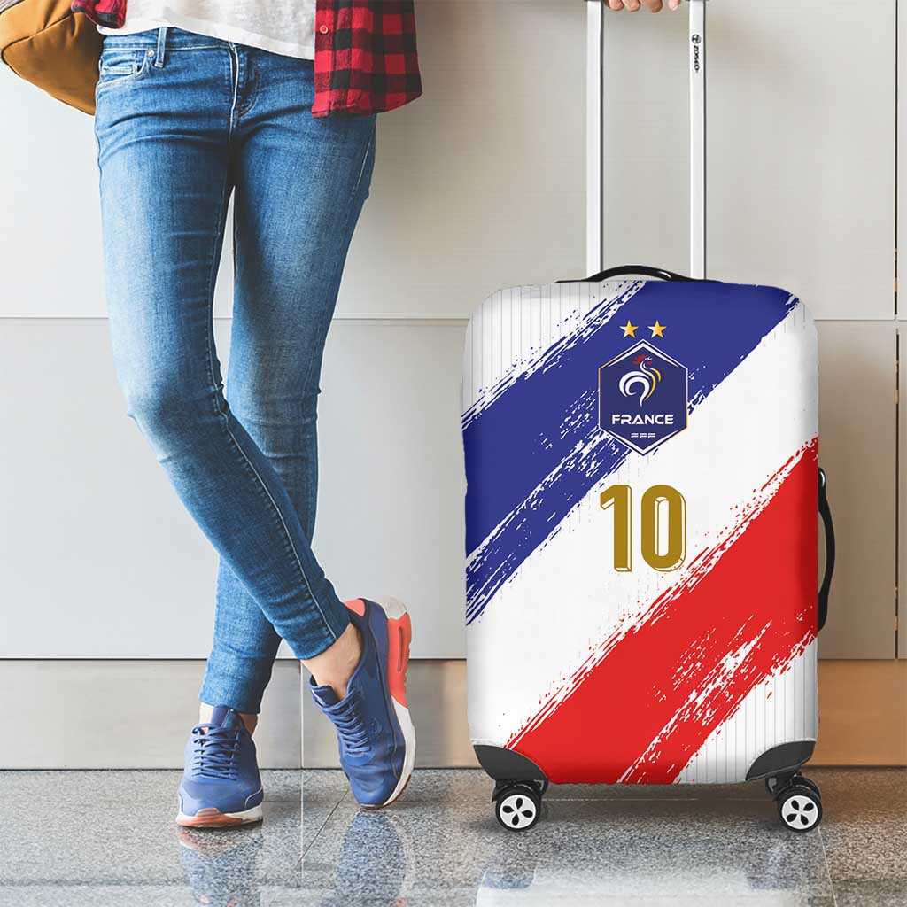 Custom France Foorball Luggage Cover Les Bleus Tricolor Brush Style LT03
