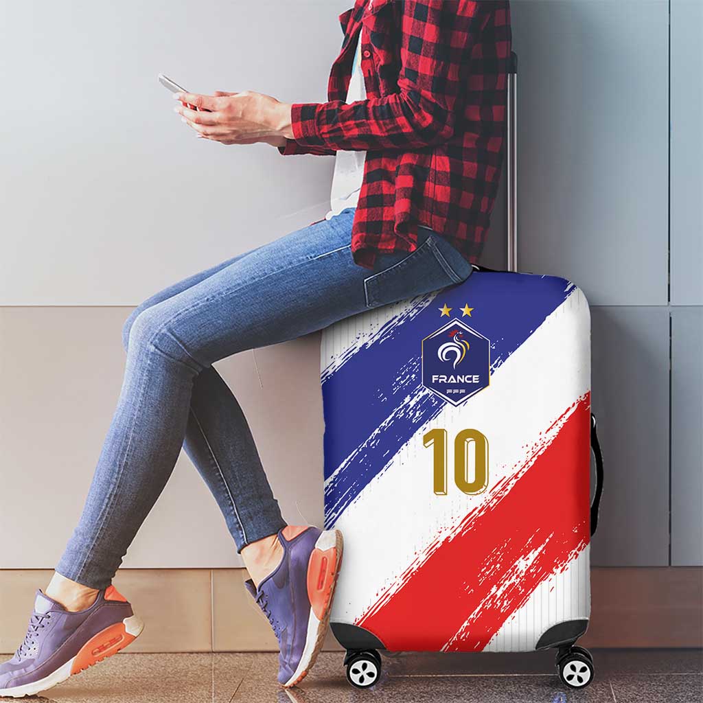 Custom France Foorball Luggage Cover Les Bleus Tricolor Brush Style LT03