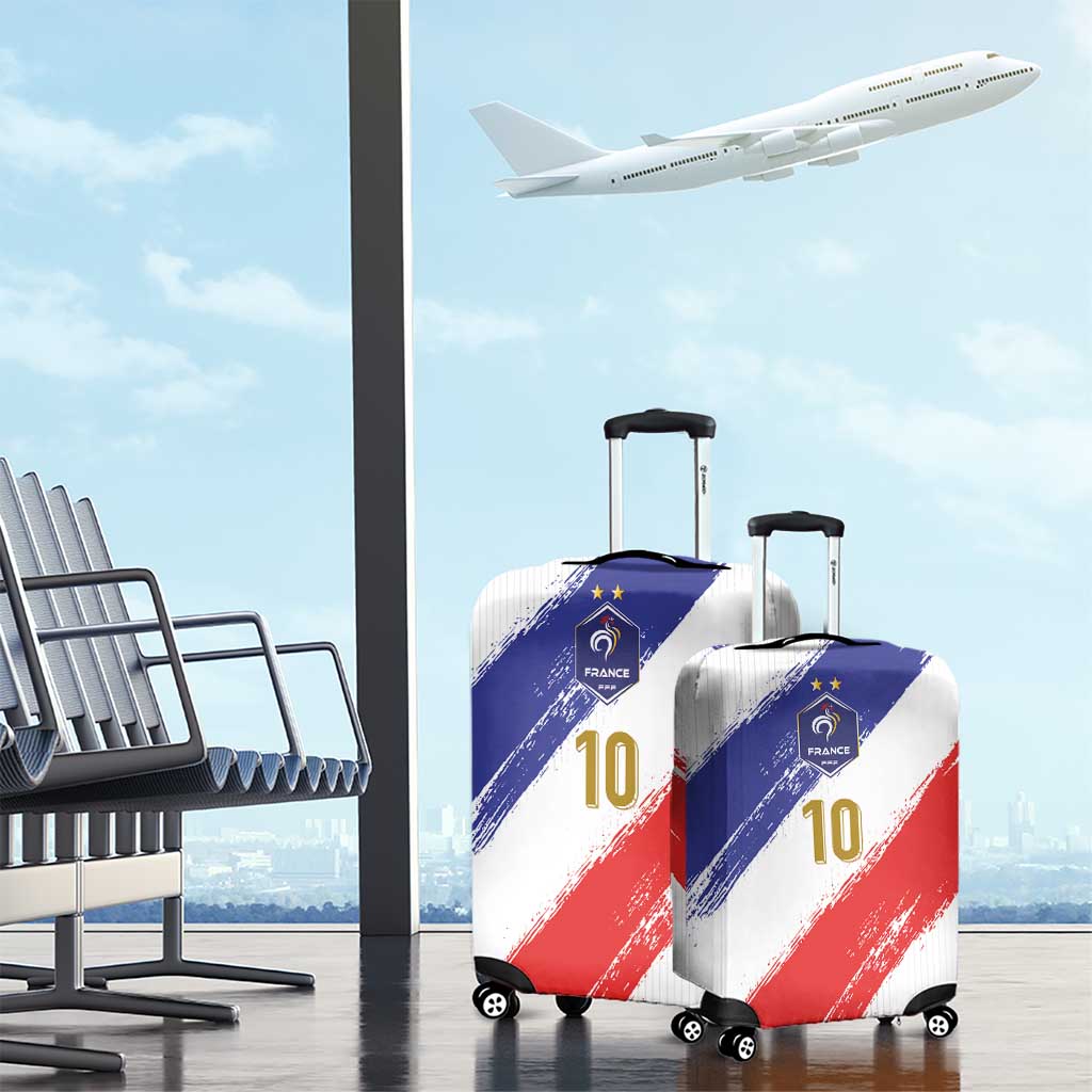 Custom France Foorball Luggage Cover Les Bleus Tricolor Brush Style LT03