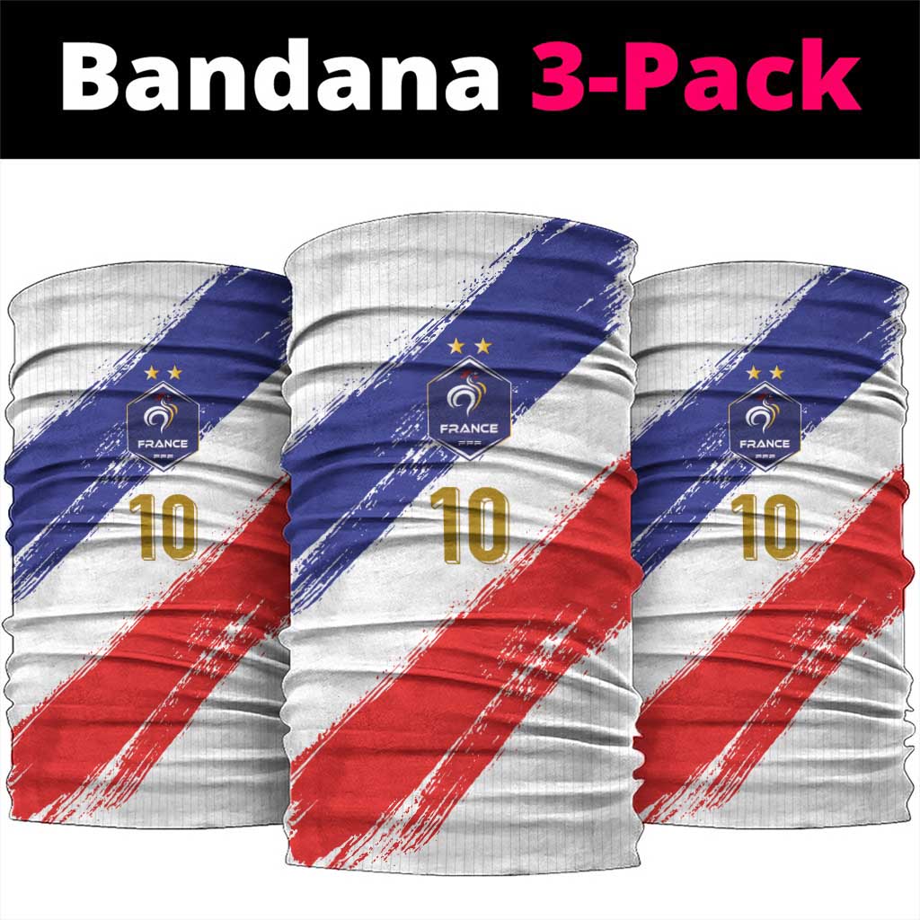 Custom France Foorball Neck Gaiter Les Bleus Tricolor Brush Style LT03