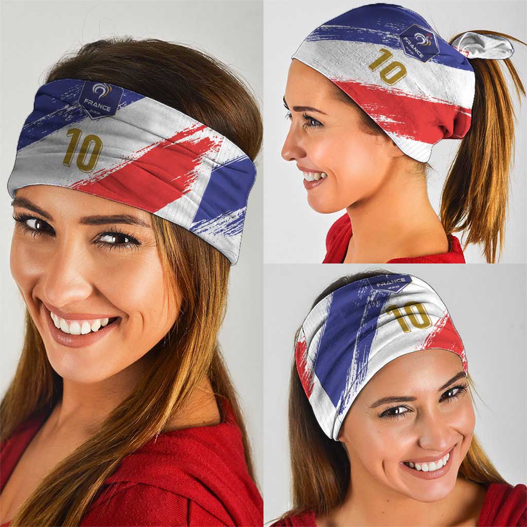 Custom France Foorball Neck Gaiter Les Bleus Tricolor Brush Style LT03