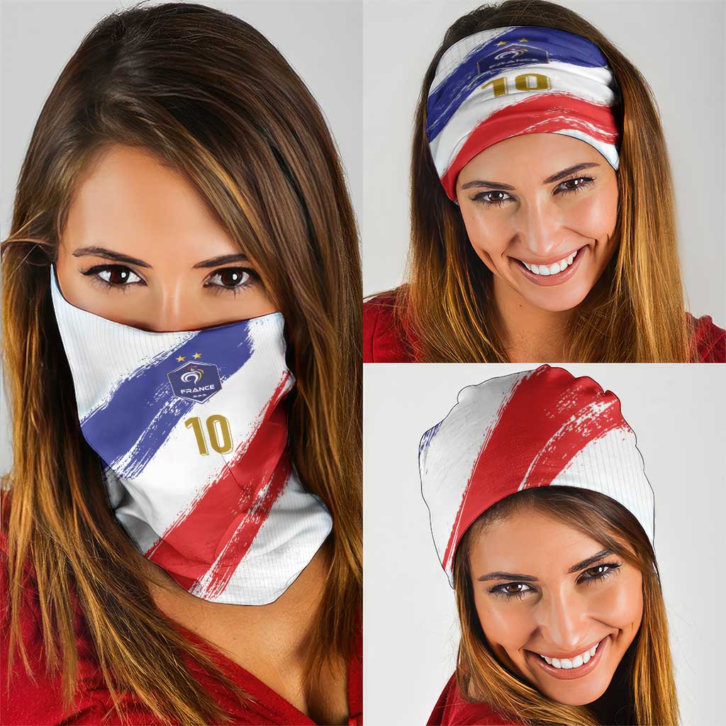 Custom France Foorball Neck Gaiter Les Bleus Tricolor Brush Style LT03