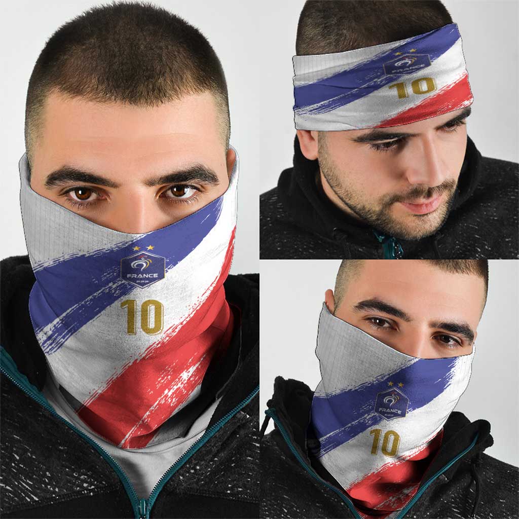 Custom France Foorball Neck Gaiter Les Bleus Tricolor Brush Style LT03