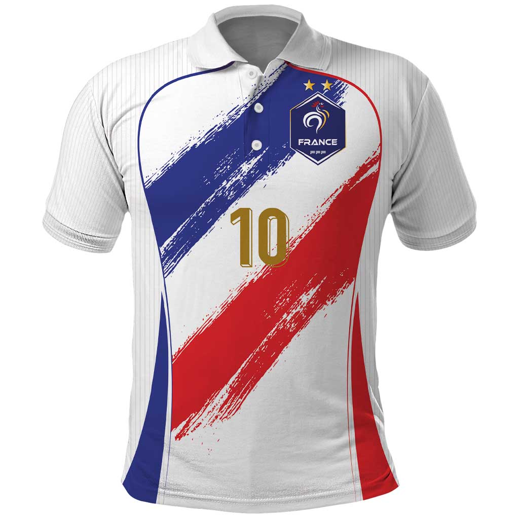 Custom France Foorball Polo Shirt Les Bleus Tricolor Brush Style LT03