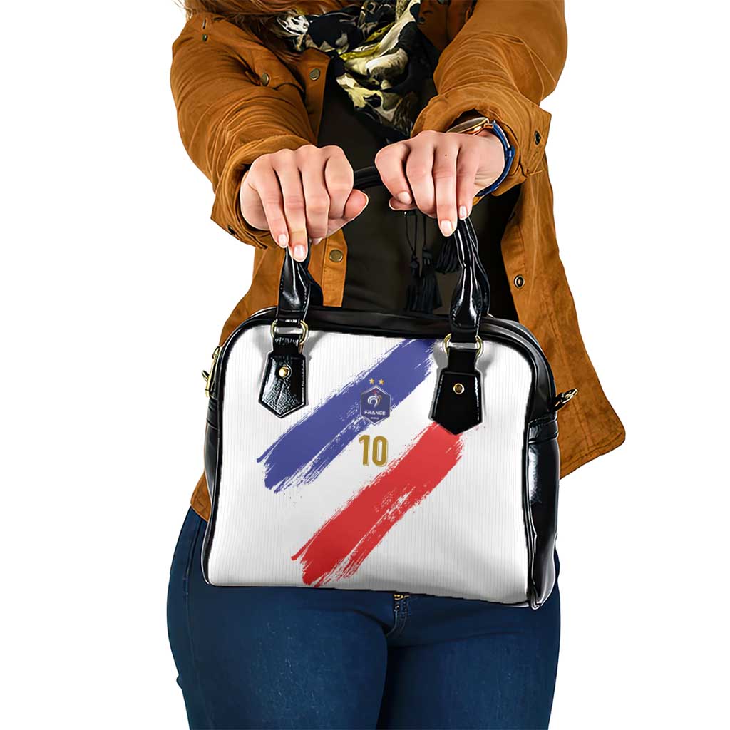 Custom France Foorball Shoulder Handbag Les Bleus Tricolor Brush Style LT03