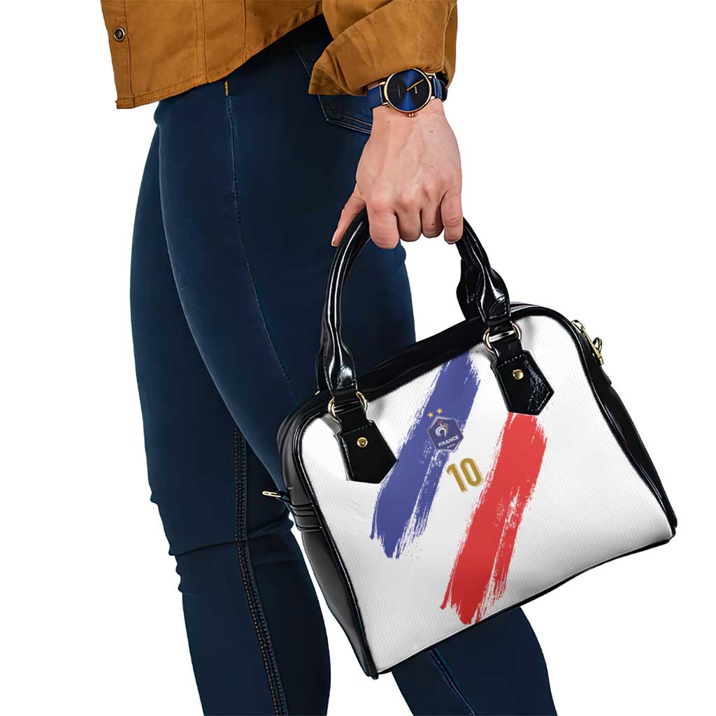 Custom France Foorball Shoulder Handbag Les Bleus Tricolor Brush Style LT03