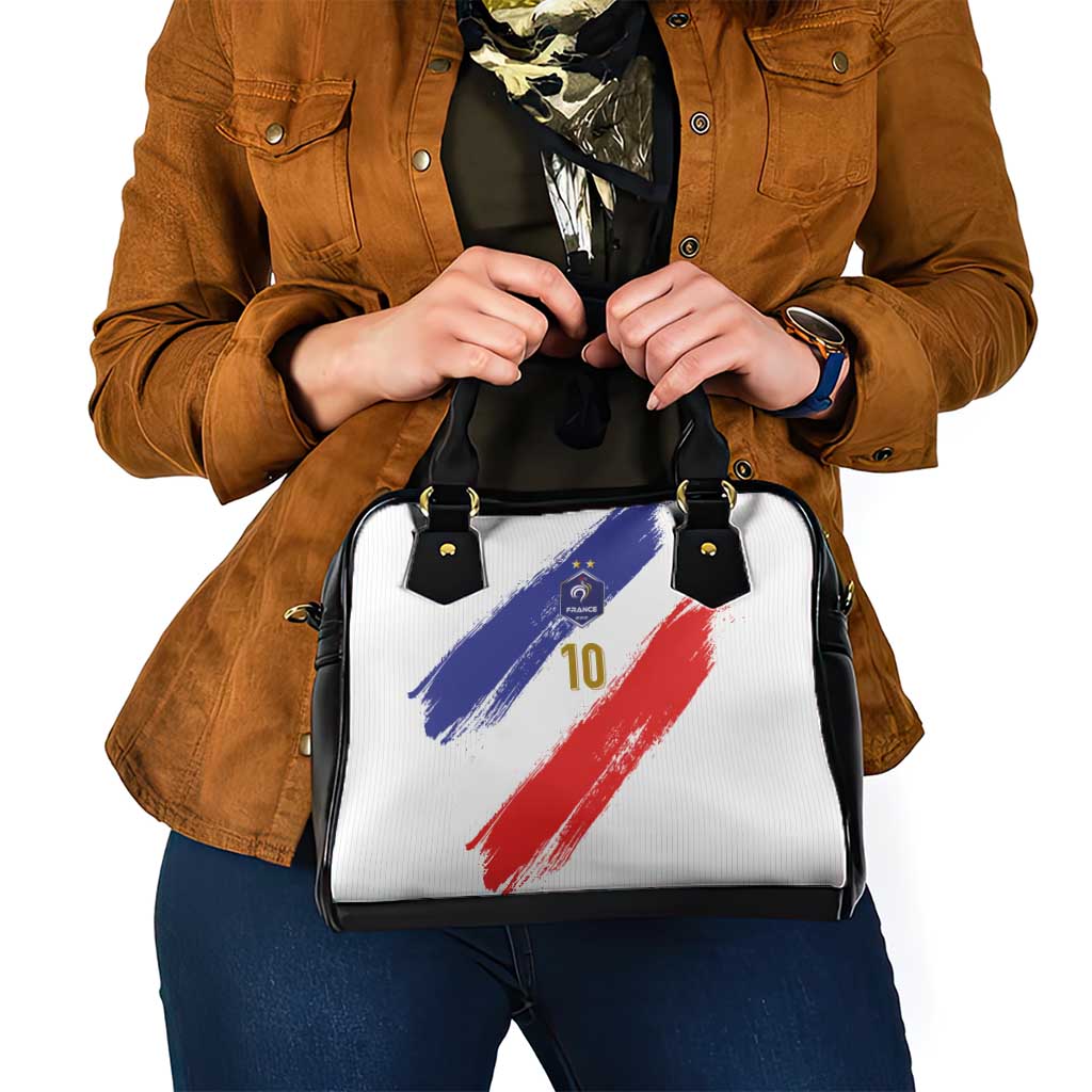 Custom France Foorball Shoulder Handbag Les Bleus Tricolor Brush Style LT03