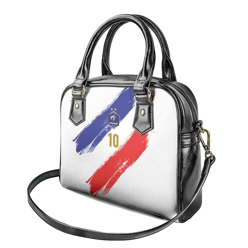 Custom France Foorball Shoulder Handbag Les Bleus Tricolor Brush Style LT03