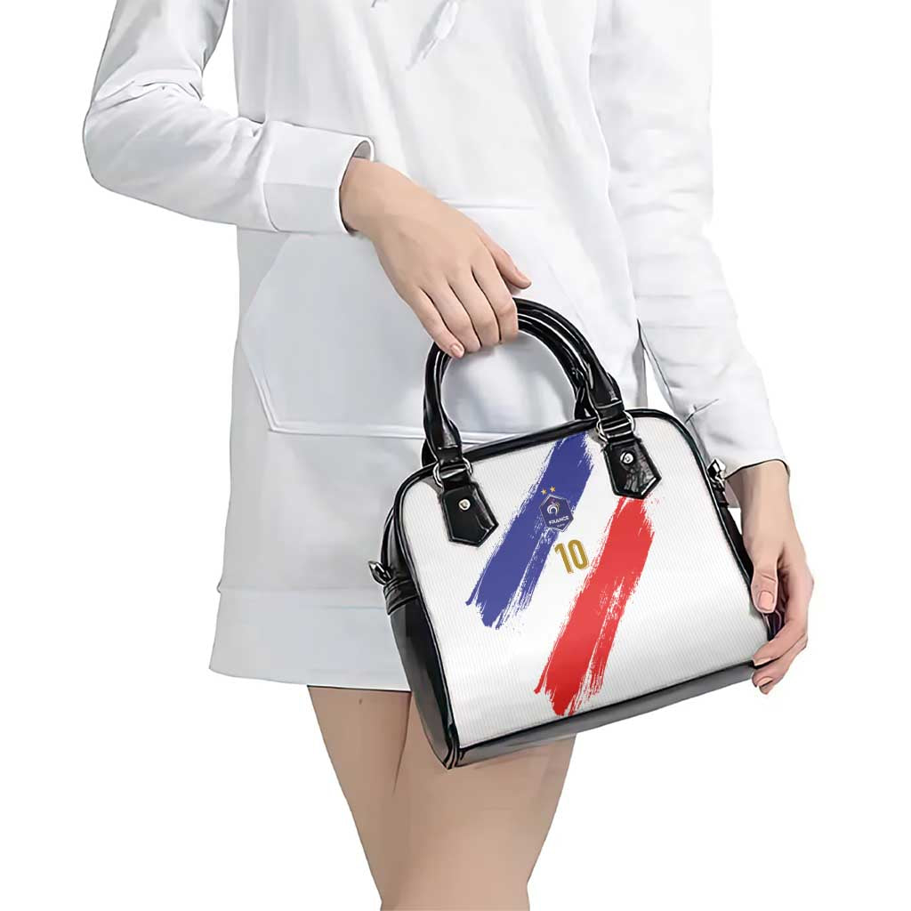 Custom France Foorball Shoulder Handbag Les Bleus Tricolor Brush Style LT03