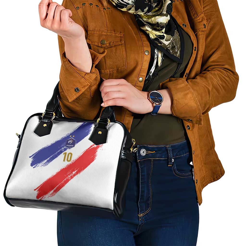 Custom France Foorball Shoulder Handbag Les Bleus Tricolor Brush Style LT03