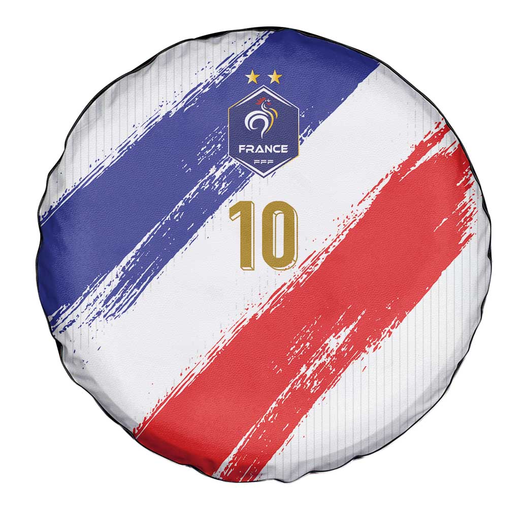 Custom France Foorball Spare Tire Cover Les Bleus Tricolor Brush Style LT03