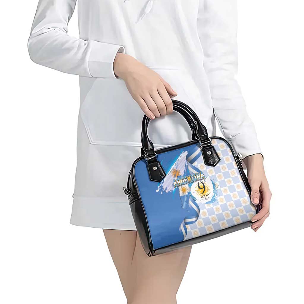 Argentina Independence Day Shoulder Handbag - Día de la Independencia Brush and Grunge Style LT03