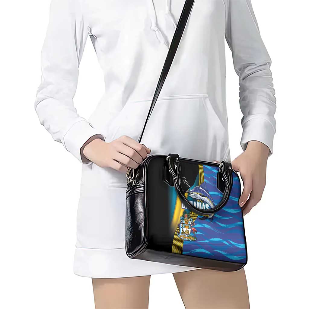 Bahamas Independence Day Shoulder Handbag National Flag Style with Blue Marlin and Emblem LT03