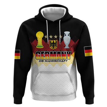 Custom Germany Football Hoodie Die Mannschaft Championship Titles World and Euro LT03