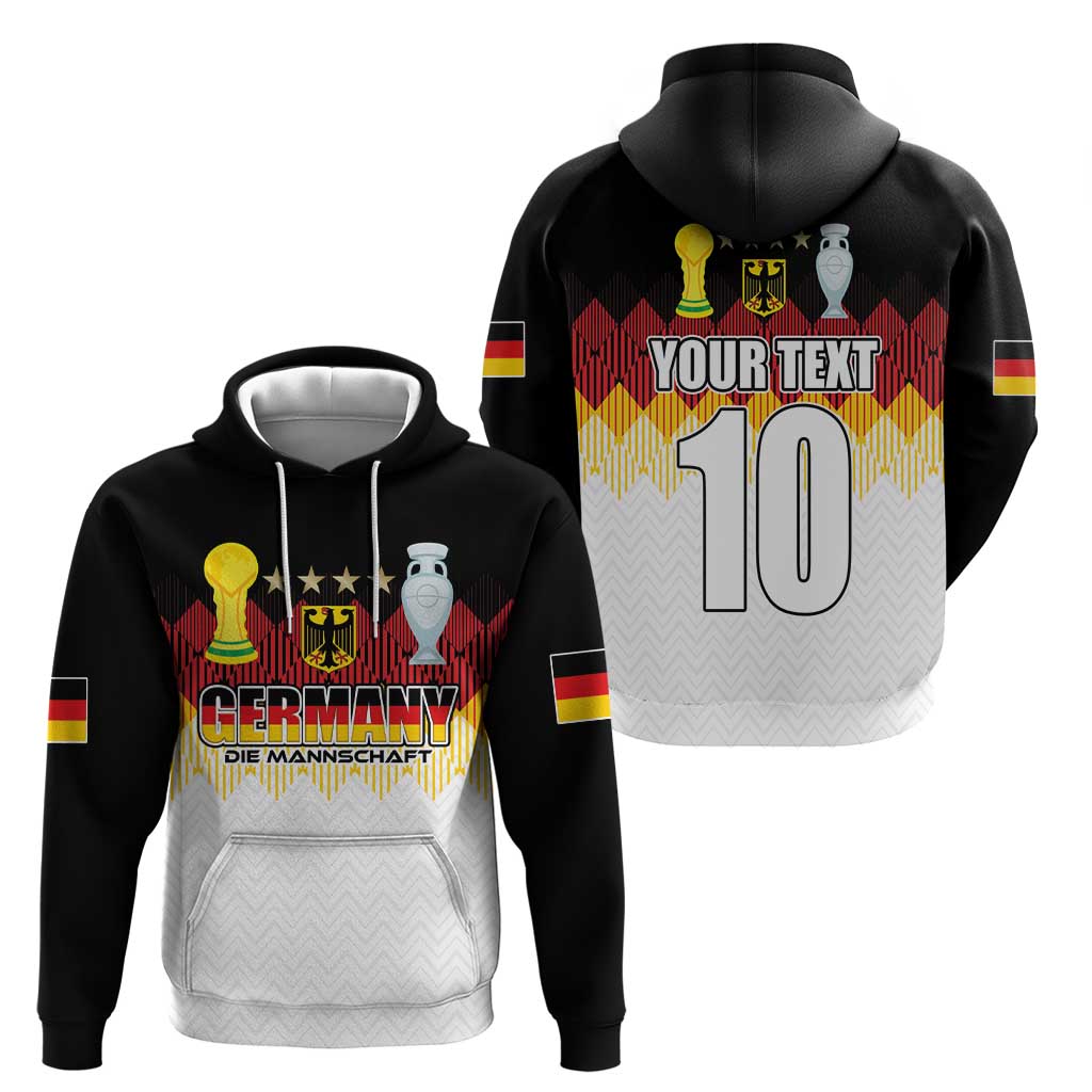 Custom Germany Football Hoodie Die Mannschaft Championship Titles World and Euro LT03