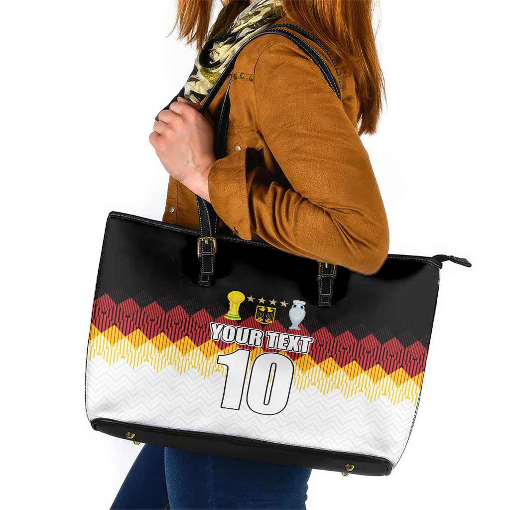 Custom Germany Football Leather Tote Bag Die Mannschaft Championship Titles World and Euro LT03