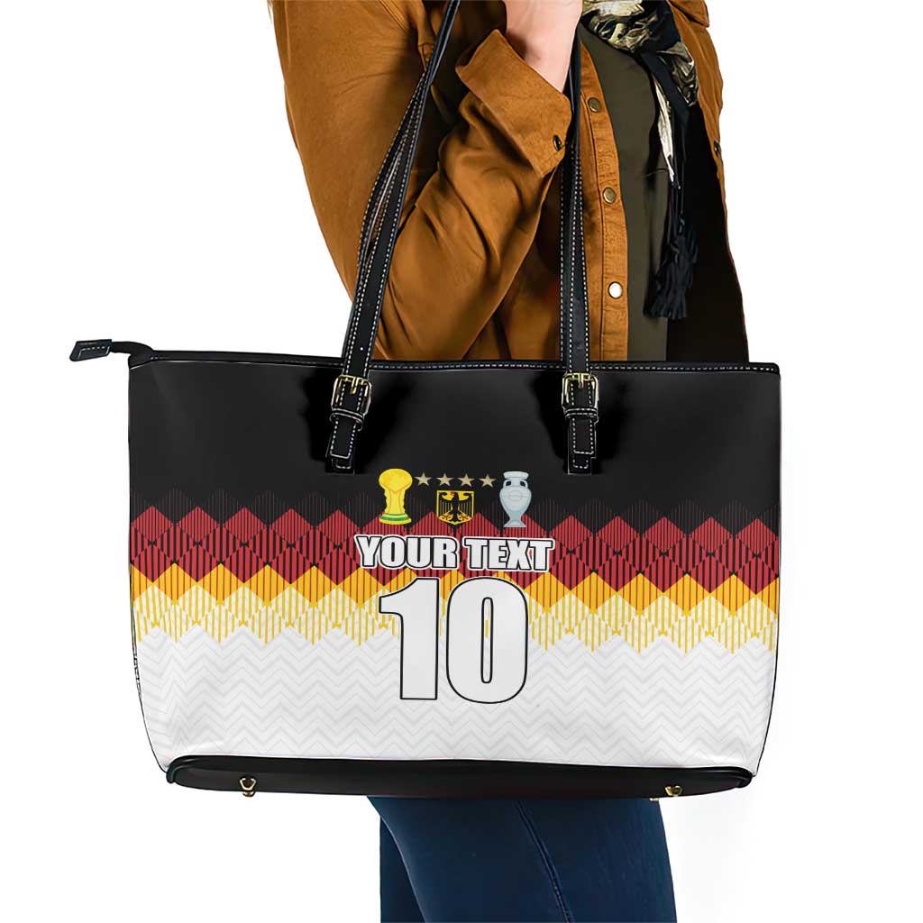 Custom Germany Football Leather Tote Bag Die Mannschaft Championship Titles World and Euro LT03