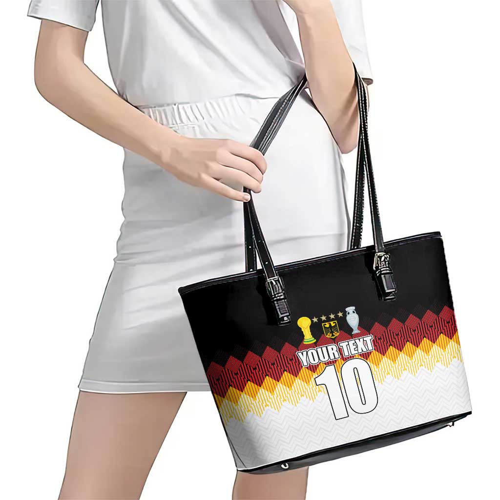Custom Germany Football Leather Tote Bag Die Mannschaft Championship Titles World and Euro LT03