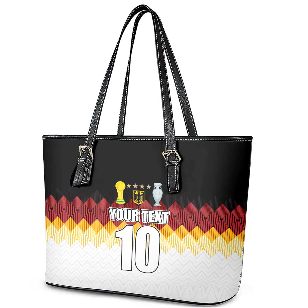 Custom Germany Football Leather Tote Bag Die Mannschaft Championship Titles World and Euro LT03