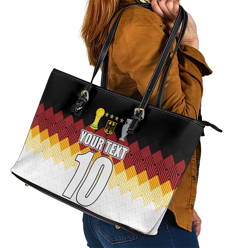 Custom Germany Football Leather Tote Bag Die Mannschaft Championship Titles World and Euro LT03