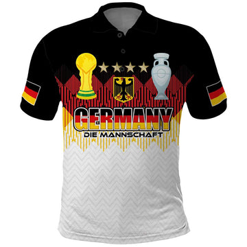 Custom Germany Football Polo Shirt Die Mannschaft Championship Titles World and Euro LT03