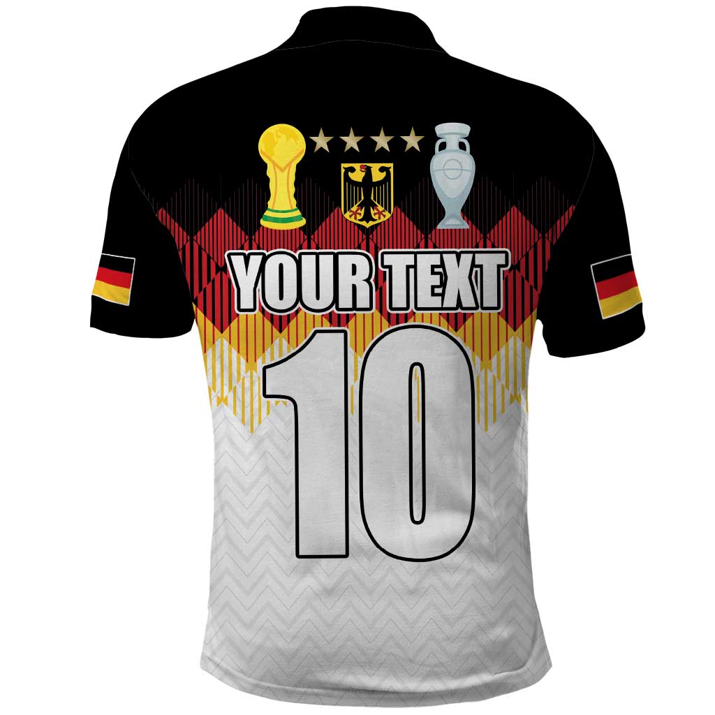 Custom Germany Football Polo Shirt Die Mannschaft Championship Titles World and Euro LT03