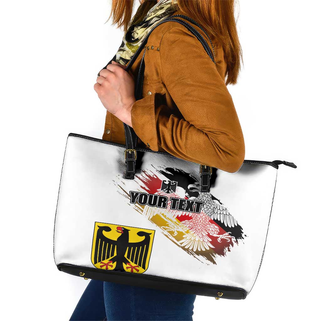 Personalised Germany Seal and Eagle Grunge Flag Leather Tote Bag LT03
