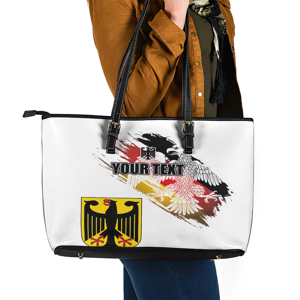 Personalised Germany Seal and Eagle Grunge Flag Leather Tote Bag LT03