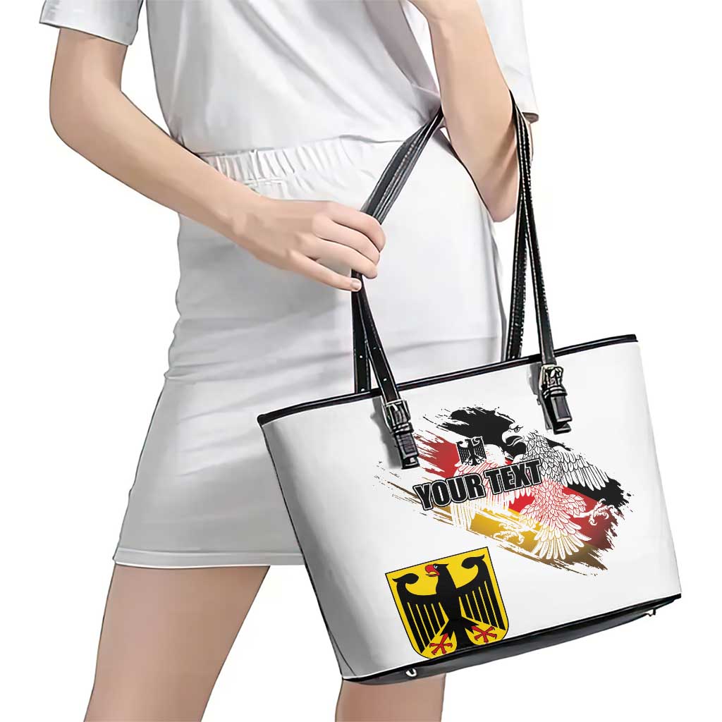 Personalised Germany Seal and Eagle Grunge Flag Leather Tote Bag LT03