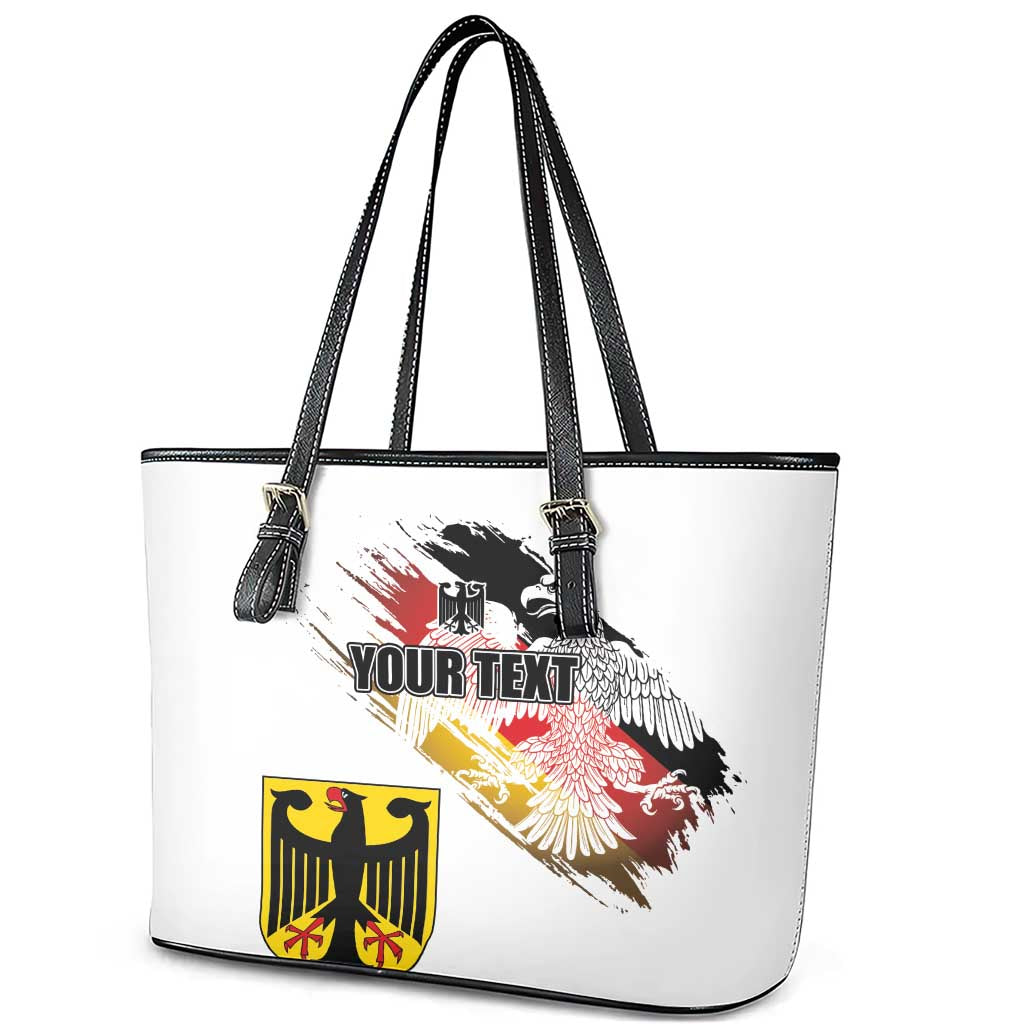 Personalised Germany Seal and Eagle Grunge Flag Leather Tote Bag LT03