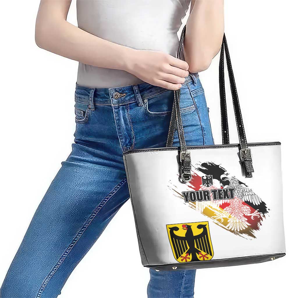 Personalised Germany Seal and Eagle Grunge Flag Leather Tote Bag LT03