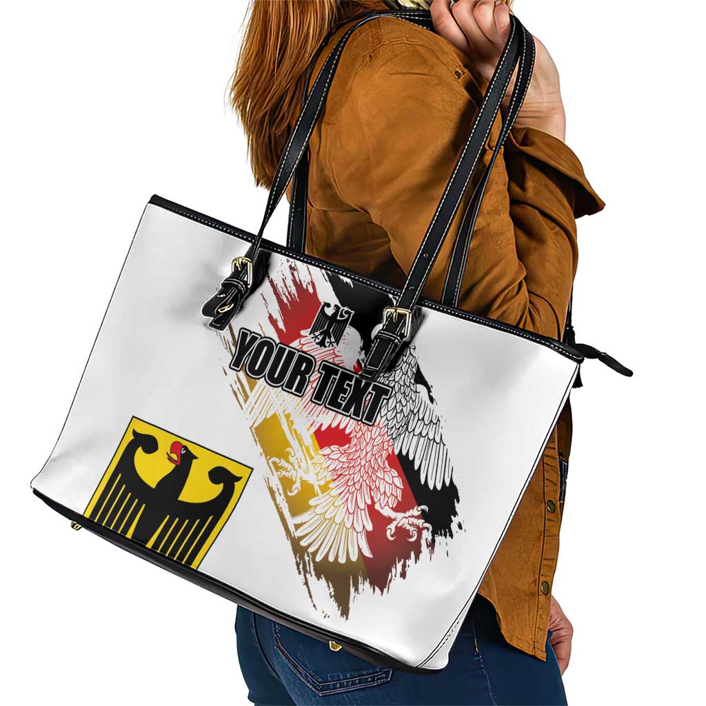 Personalised Germany Seal and Eagle Grunge Flag Leather Tote Bag LT03