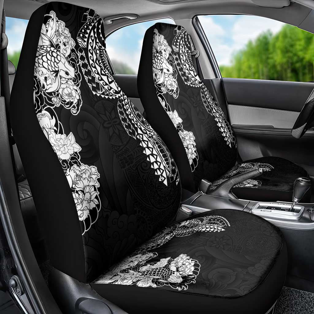 Japanese Irezumi and Hawaiian Polynesian Art Tattoo Car Seat Cover Black Color LT03