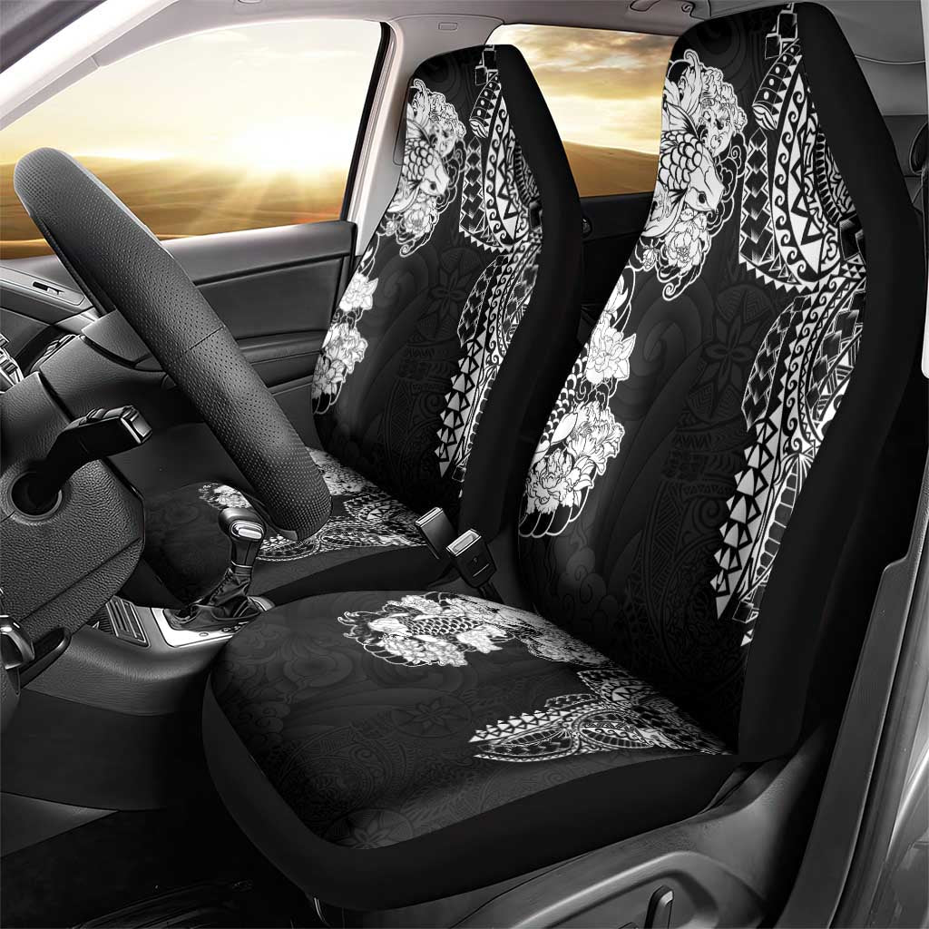 Japanese Irezumi and Hawaiian Polynesian Art Tattoo Car Seat Cover Black Color LT03