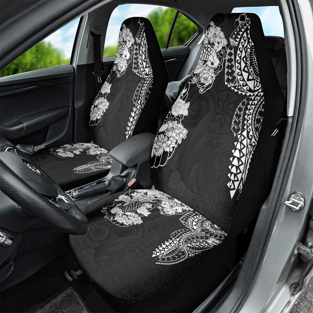 Japanese Irezumi and Hawaiian Polynesian Art Tattoo Car Seat Cover Black Color LT03