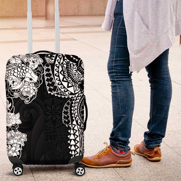 Japanese Irezumi and Hawaiian Polynesian Art Tattoo Luggage Cover Black Color LT03