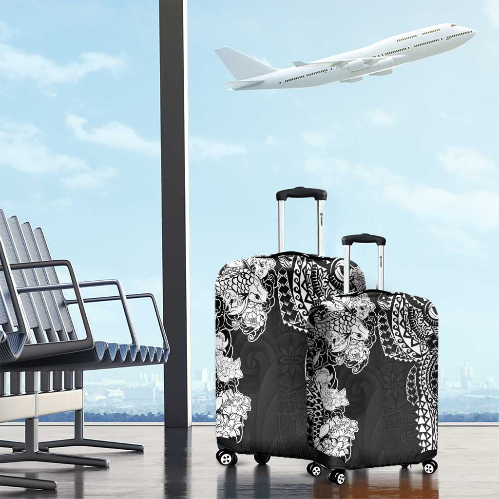Japanese Irezumi and Hawaiian Polynesian Art Tattoo Luggage Cover Black Color LT03