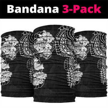 Japanese Irezumi and Hawaiian Polynesian Art Tattoo Neck Gaiter Black Color LT03