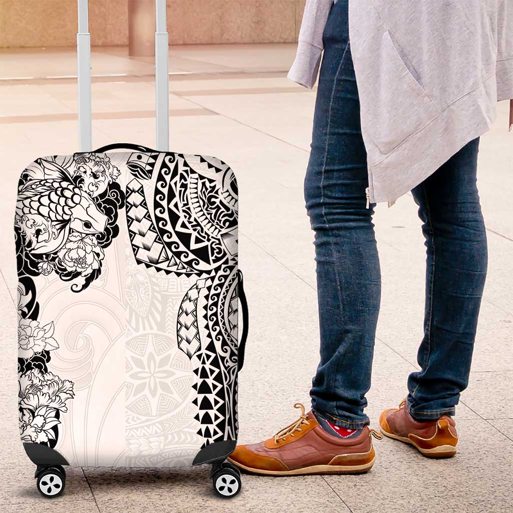 Japanese Irezumi and Hawaiian Polynesian Art Tattoo Luggage Cover White Color LT03