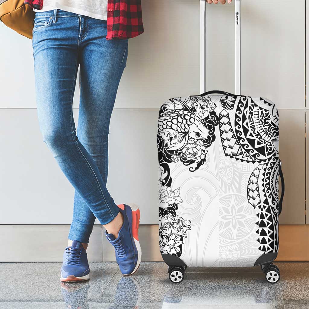 Japanese Irezumi and Hawaiian Polynesian Art Tattoo Luggage Cover White Color LT03