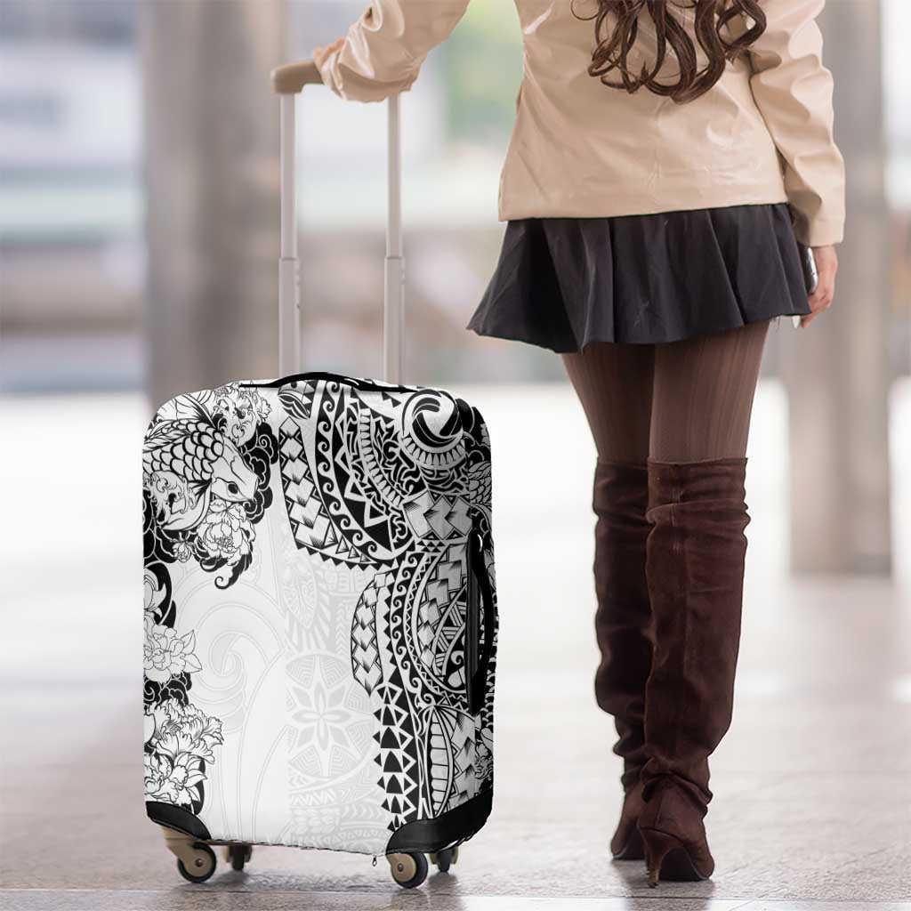Japanese Irezumi and Hawaiian Polynesian Art Tattoo Luggage Cover White Color LT03
