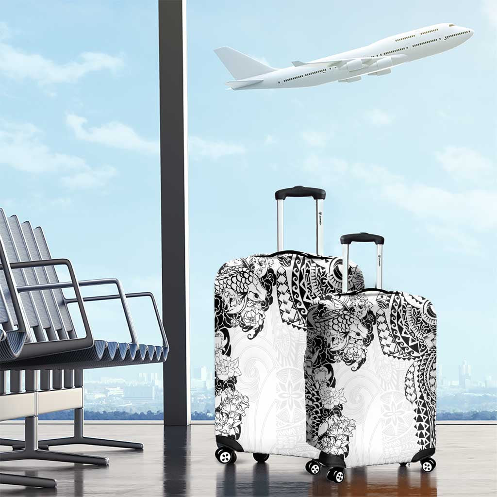 Japanese Irezumi and Hawaiian Polynesian Art Tattoo Luggage Cover White Color LT03