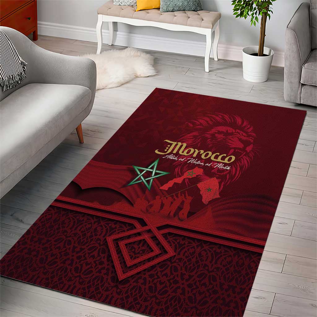 Happy Proclamation of Independence of Morocco Area Rug Barbary Lion's Roar - Fight for Free and Peace LT03