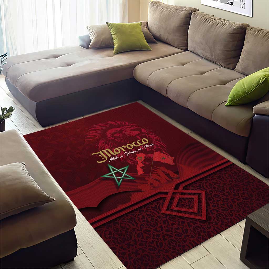 Happy Proclamation of Independence of Morocco Area Rug Barbary Lion's Roar - Fight for Free and Peace LT03