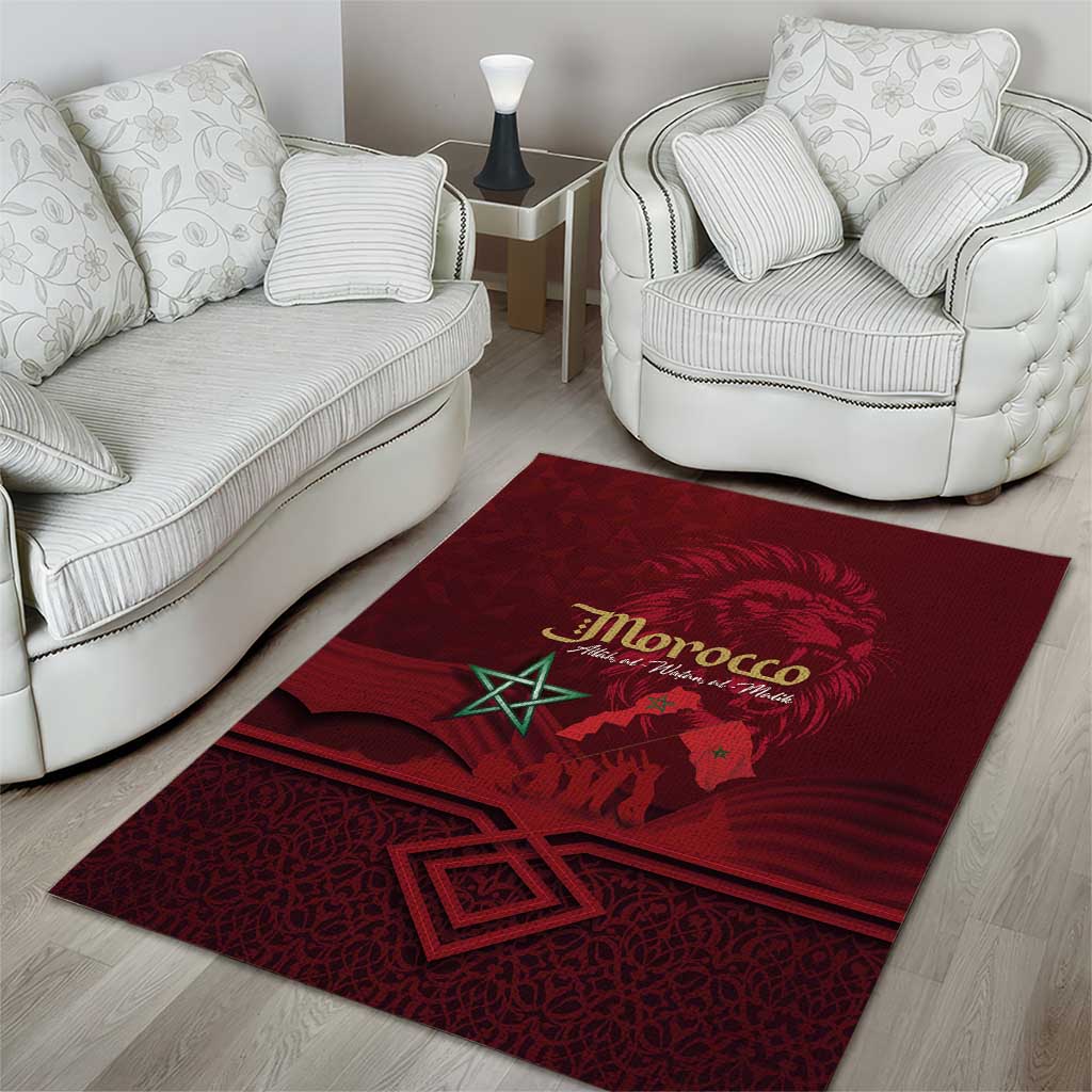 Happy Proclamation of Independence of Morocco Area Rug Barbary Lion's Roar - Fight for Free and Peace LT03