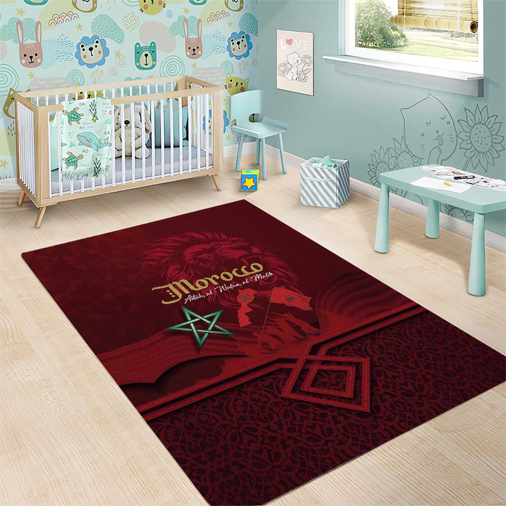 Happy Proclamation of Independence of Morocco Area Rug Barbary Lion's Roar - Fight for Free and Peace LT03